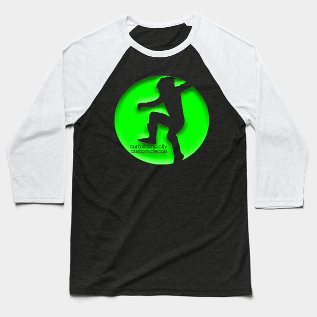 Curb Stomp- Green Baseball T-Shirt by SrikSouphakheth